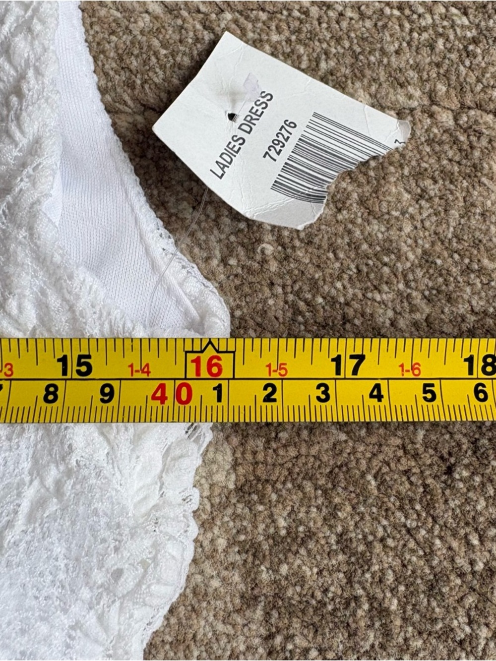 Rabbit Rabbit Rabbit White V-Neck Lace Sleeveless Dress elastic waist NWT - Picture 5 of 8